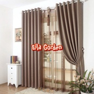 Plain Blackout Curtains Imported Doff 6 Waves Light Brown
