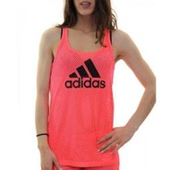 S.G ADIDAS Damen Tank S16356 粉色洞洞 透氣 運動背心 大LOGO 蔡依林 主打 jolin