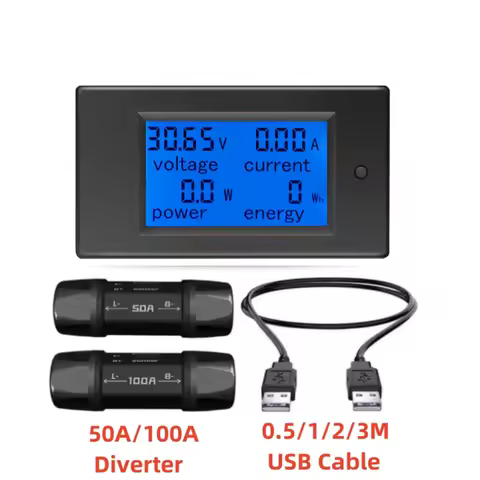 PZEM-051 DC 6.5-100V 50A 100A Battery Tester Digital display Voltmeter Ammeter Power And Electricity
