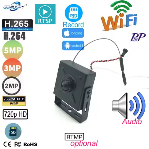 IMX307 IMX335 1080P 5MP Camhi Smallest Pin hole RTSP Mini WIFI IP Camera P2P On vif RTMP SD Card Slo