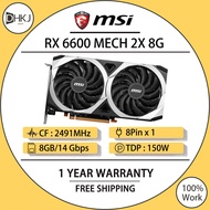 USED MSI RX 6600 MECH 2X 8G Graphics Card 1792SP 249MHz GDDR6 8GB 128Bit 14Gbps RX6600 GPU TDP 150W 