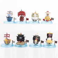 8pcs/Set Anime One Piece Figure Luffy Thousand Sunny Going Merry Marshall D Teach Boat Boa Hancock P