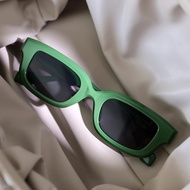 2023 Fashion Women Green Sun Glasses Retro Square Small Frame Sunglasses Men's Simplicity Wind Sunshade Driving Glasses