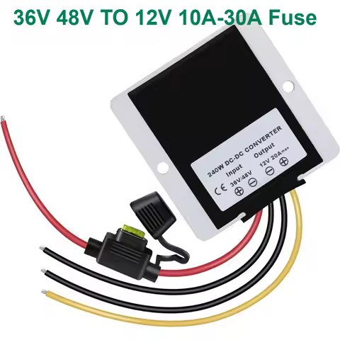 20A 240W 12v Golf Cart 48V 36V to 12V 5A 10A 20A 30A Step Down DC DC Converter Voltage Regulator Red