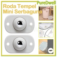 8PCS Multipurpose Mini Stick-On Wheels / Universal 360 Stainless Trolley Wheels / Small Trolley Whee