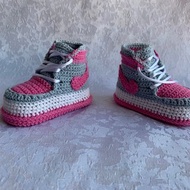 Nike Jordan 嬰兒靴運動鞋 Jordan 1 鉤針編織鞋淋浴