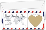 Boarding Pass Save The Date Card with Envelope - Surprise Holiday Scratch Off Card - Destination Wed