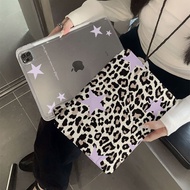 [Good Luck] Leopard Print Star Apple ipad11 Tablet Case air7/6 Protective Case air5/4 with Pen Slot 