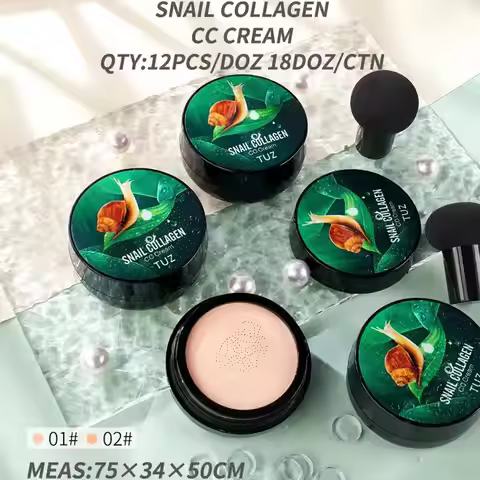 Snail Collagen CC Cream Mushroom Head Cushion Foundation Moisturizing Oil Makeup Holding Control Bri