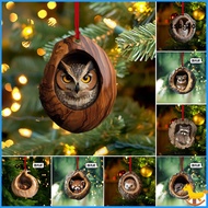 [Toto] 2 Pcs Animal Christmas Tree Ornament 2D Acrylic Forest Animal Decoration Easy to Hang Animal 