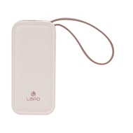 LaPO 20W雙向快充二合一充電器行動電源 5000mAh 自帶Lightning充電線  WT-06  奶茶