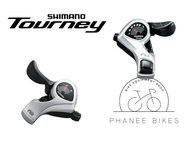 มือเกียร์ Shimano Tourney รุ่น SL-TX50  สีเงิน ขนาด 6 Speed / 7 Speed เสือภูเขา รถพับ