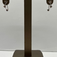 [18K Gold] Authentic 18K White Gold Triple Star Climber Earrings YM004295