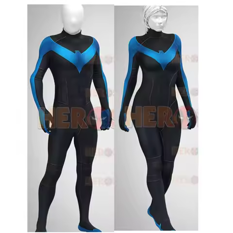 New Nightwing Adults Woman Men Cosplay Costume Spandex Halloween Superhero Zentai Men Male Bodysuit