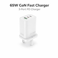 65W GaN Fast Charger | 3-Port USB-A + Dual USB-C PD | Modem Cat MTC-037 | UK 3-Pin