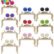 CHAAKIG Purse Clasp Frame, Metal Candy Color Purse Frame Kiss Clasp, Mini Square Purse Frame