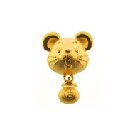 CHOW TAI FOOK 999 Pure Gold Zodiac Rat Charm - Dangling Prosperity Pot R28764