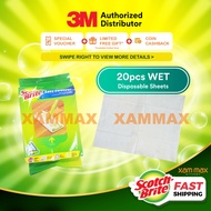 3M Scotch Brite - Easy Sweeper Mop Refill - 20's Disposable Wet Sheet / Wiper Mop Dirt Magic Clean Tisu Lantai Basah