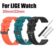 For LIGE Watch Strap Silicone Soft Band for Women Men watches Bracelet 22mm 20mm Belt