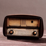authentic Antique Old-Fashioned Resin Brown Vintage Radio Model Home Decorative Display Ornament Bed