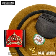 TNI AD armed beret Army Medan Artileri beret/ Army camel beret/ TNI AD beret/ Army beret hat/ Brown 