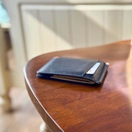 日本製【DUALLINE 紙鈔夾短夾 外附夾層】革職人 錢夾銀包 鈔票夾