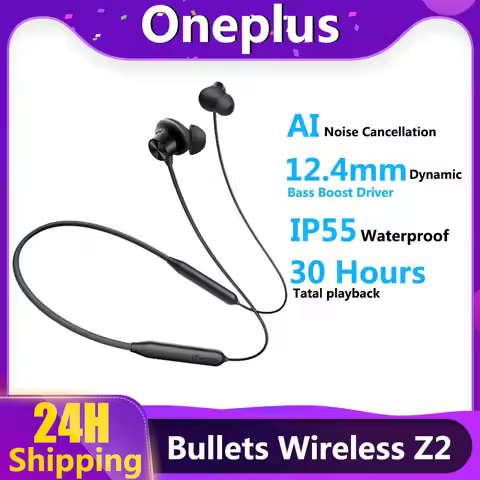 Original OnePlus Bullets Wireless Z2 Bluetooth Magnetic Control Mic In Ear Earphone Dynamic Fast Cha