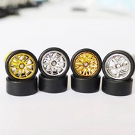 1/64 Alloy Car Wheels 11.2mm Rims 10-Rays Advan BBS Flat Rubber Tires MMS Series for HW 1:64 Alloy C