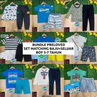 BUNDLE PRELOVED BOY set 5-7T baju + seluar panjang pendek dan jeans budak lelaki umur 5-7 tahun