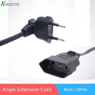 Europea Indonesia 90 Degree Male Plug To Straight Female Socket Power Extension Cable, EU 2 Prong Be