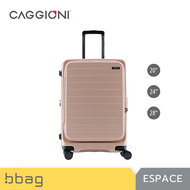 bbag shop : Caggioni กระเป๋าเดินทางล้อลาก รุ่นเอสเปซ (Espace N20022) [สีดำ/สีชมพู/สีเหลือง] คาจีโอนี่ วัสดุ PC100% มีฝาด้านหน้า มีซิปขยาย 4 ล้อ ล้อคู่ หมุนได้ 360 องศา ระบบกุญแจล็อค TSA