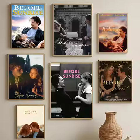 Romance Movie Before Sunrise Poster HD Self-Adhesive Waterproof Wall Art Easy to Apply Multi-Scene D