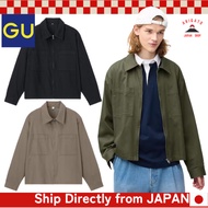 GU Men's Twill Zip-Up Shirt Jacket【Direct from Japan】