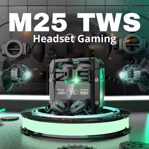 NEW M25 TWS Wireless Bluetooth-compatible 5.2 Headset Digital Reduction Earphones Noise Display Gami