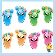 be> 15 Pairs Kids Floor Stickers Self-Adhesive Social Distance Footprint Decals for Children Nursery