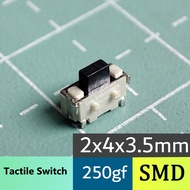 Micro Switch Tactical Button SPST 250gf 3.5mm SMD 2X4x3.5mm Surface Mount, Right angle HX-2x4x3.5CA-