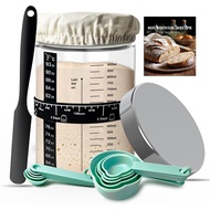 Sourdough Starter Jar Glass, 35oz Wide Mouth, Glass Jar for Sourdough Starter Kit Beginners, Sourdou