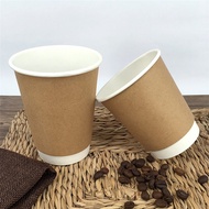 50 Double Wall 2-layer paper cups - Set of 50 Kraft 2-layer hot cups 9 Oz - 280 ml