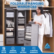 Foldable Hanging Wardrobe Organizer - Drawer Option, Space-Saving Cloth Storage Rack