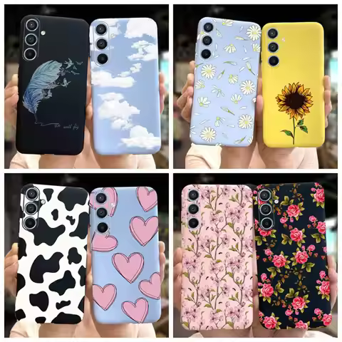 Fashion Painted Phone Case For Samsung Galaxy A54 5G 2022 Candy Color Silicone Soft TPU Cases For Sa