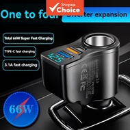 66W Dual USB Car Charger with Digital Display Multi Adapter