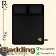 AESTHETIC BLACK PLAIN BED SHEETS SINGLE QUEEN & KING'S SIZE 90x200/100x200/120x200/160x200/180x200/2