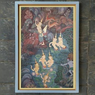 Wall decoration painting print Jaka Tarub and 7 angels plus frame size 85*55