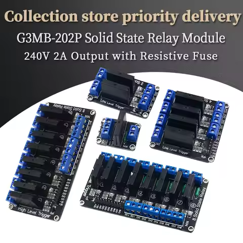 5V 1/2/4/6/8 Channel Solid State Relay Module Hight / Low Level SSR G3MB-202P 240V 2A Output with Re