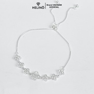 Lắc tay bạc nữ HELINO dây rút dải hoa đính đá xinh xắn V22