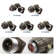 Convenient Metal P20K6Q Contacts Aviation Plug Connector M20 Panel Mount 27 Pins