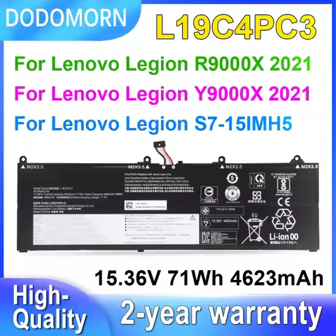 DODOMORN L19C4PC3 L19M4PC3 For Lenovo Legion R9000X Y9000X 2021/S7-15IMH5 Series Laptop Battery 5B10