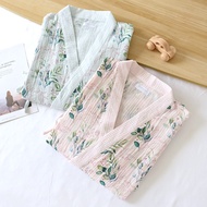 Pajamas & Bathrobe Set for Couples - Willow Crepe Gauze Texture