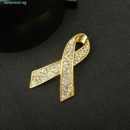 DATANEST​ Black Ribbon Pin, Rhinestone Crystal Awareness Funeral Ribbon Badge Brooch, Simple Melanom