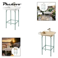 [Phenovo] Folding Outdoor Portable Bathroom Sink with Stand Garden Washbasin for Camping and Yard Cl